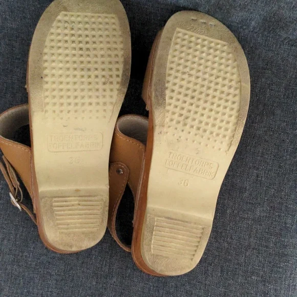 Troentorp Ingrid Tan Leather Clog Sandal 36 - Picture 7 of 8